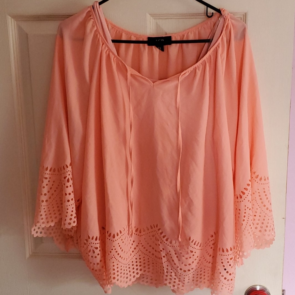 Peach Flowy Top